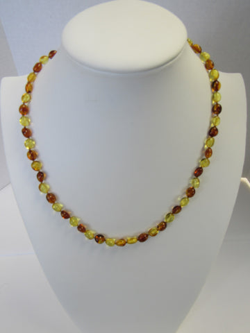 GENUINE BALTIC AMBER NECKLACE, MULTI-COLOR 11-12 gm 20" ALLUREGEM S1363