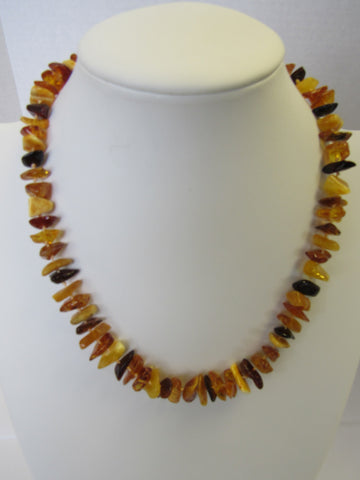 GENUINE  BALTIC AMBER NECKLACE CHIPS,POLISHED GRADUATED 25 gm 12-16 mm 19 " ALLUREGEM S1369