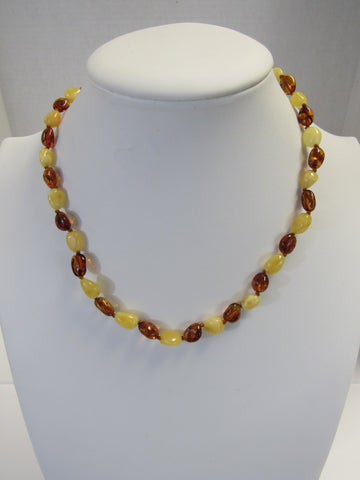 GENUINE BALTIC AMBER NECKLACE , POLISHED, MULTI-COLOR  11 gm 18" ALLUREGEM S1376