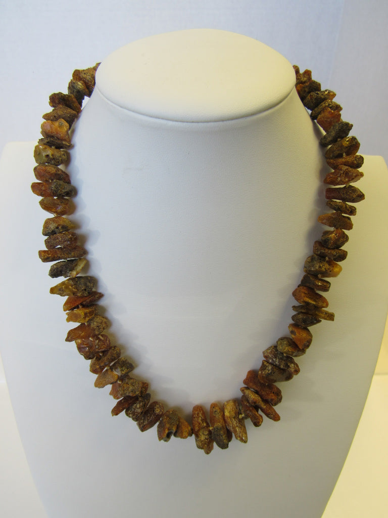 Large RAW Chips Baltic Amber Necklace MULTI-COLORED 41.8 gm  20"  ALLUREGEM S1389