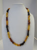 GENUINE BALTIC AMBER NECKLACE CHIPS MULTI-COLOR  29 gm 26 " ALLUREGEM S1411