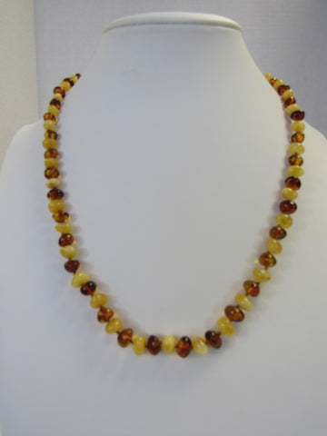 GENUINE BALTIC AMBER NECKLACE BEADS MULTI-COLOR  15.3 gm 22 " ALLUREGEM S1412