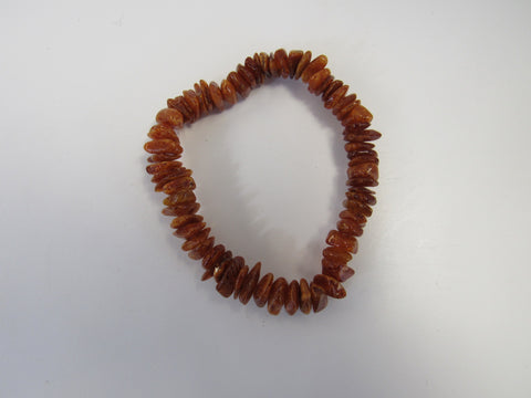 GENUINE BALTIC AMBER CHIP STRETCH BRACELET, POLISHED 10-11 gm 8" ALLUREGEM S1455