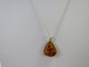 Baltic Amber Pendant Necklace, 925 Sterling Silver 20" ALLUREGEM  S1462