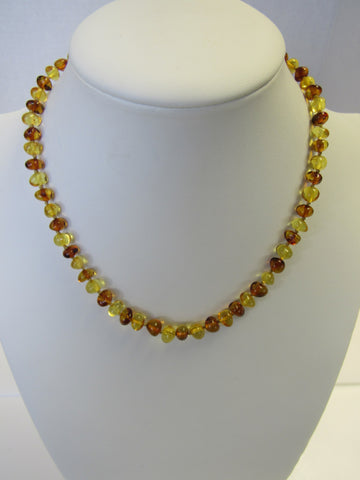 GENUINE BALTIC AMBER NECKLACE, MULTI-COLOR 10.3 gm  18" ALLUREGEM S1474