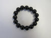 GENUINE BLACK TOURMALINE STRETCH BRACELET 68 gm , 14 mm 7 " ALLUREGEM S1477