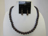 925 STERLING SILVER BLACK PEARL NECKLACE & EARRINGS SET 60 gm  ALLUREGEM S1569