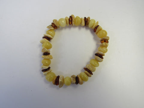 GENUINE BALTIC AMBER BRACELET MULTI-COLOR 10 gm  8-9 mm  7.5"  ALLUREGEM S1651
