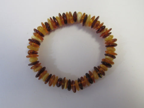 GENUINE  BALTIC AMBER BRACELET MULTI-COLOR  9 gm 6.5 " ALLUREGEM S1665