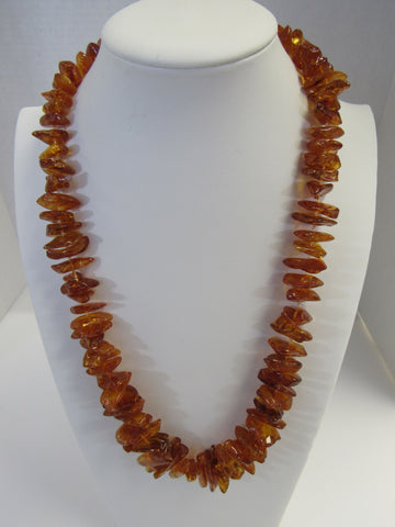 GENUINE BALTIC AMBER NECKLACE HONEY, POLISHED 87 gm 26" ALLUREGEM S1701