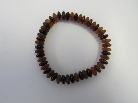 GENUINE BALTIC AMBER BEADS STRETCH BRACELET POLISHED MULTI-COLOR 9.5 gm  7 "  ALLUREGEM S1778