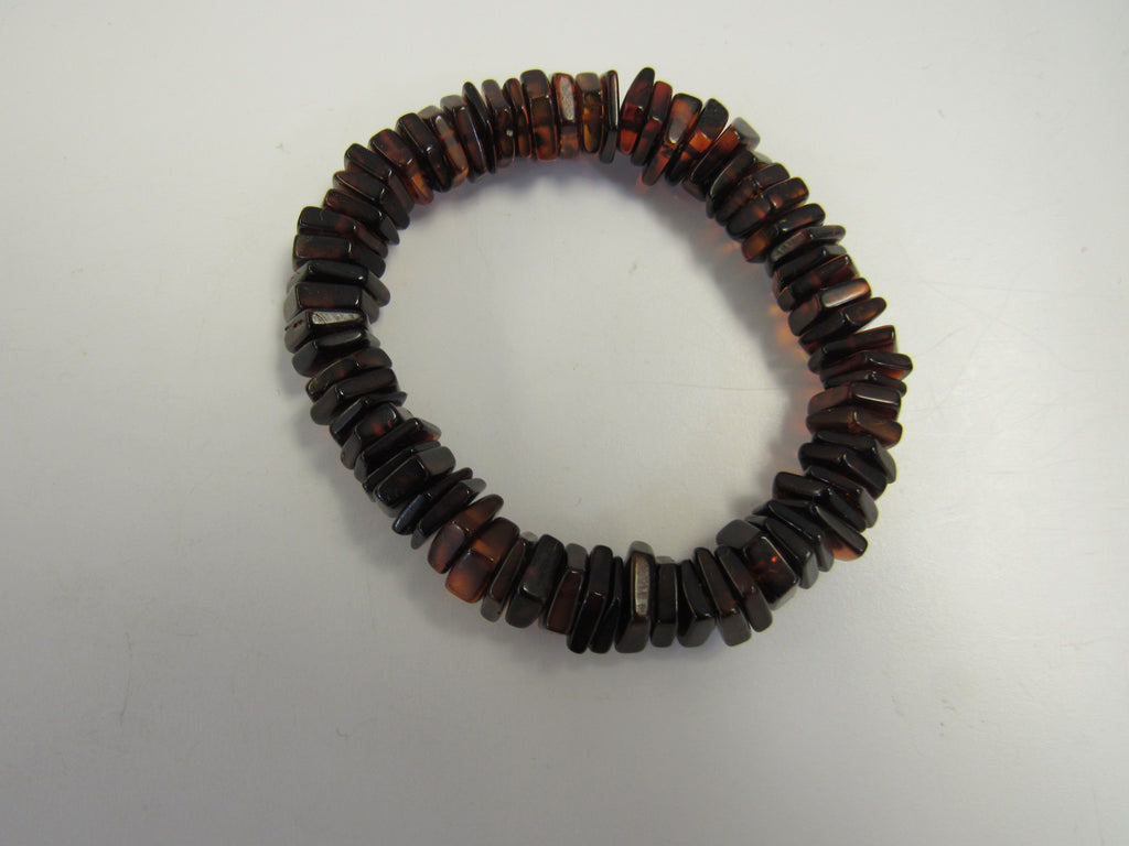 Baltic Amber Beads Bracelet, HEX 5 SIDED 12 gm 8"  ALLUREGEM  S1786