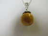 Baltic Amber Pendant Necklace, 925 Sterling Silver, 20mm  18" ALLUREGEM  S1811