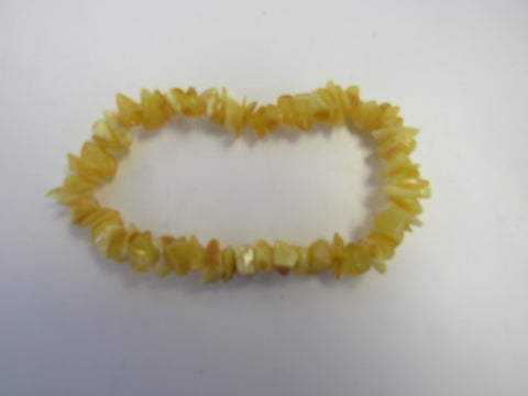 GENUINE BALTIC AMBER POLISHED CHIPS STRETCH BRACELET  BUTTER   7.6 gm  7.5 "  ALLUREGEM S1825